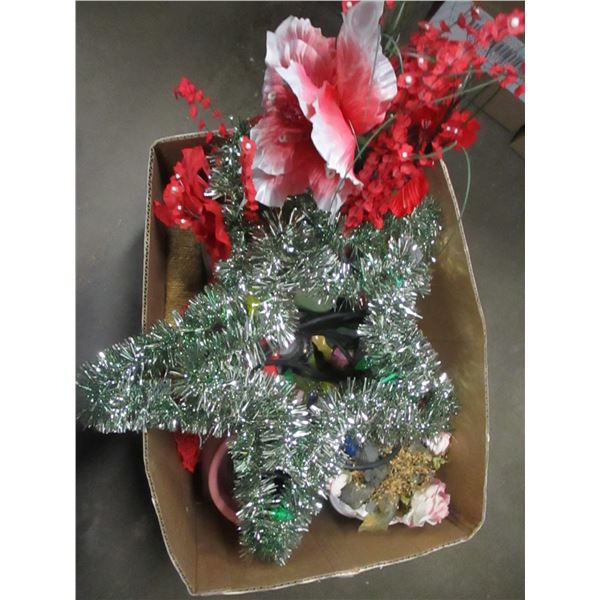 ESTATE:  BOX C/W FLOWERS & ACCESSORIES