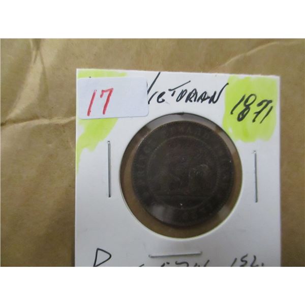 1871 PRINCE EDWARD ISLAND VICTORIAN LARGE PENNY