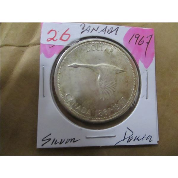 1967 CANADA GOOSE SILVER DOLLAR