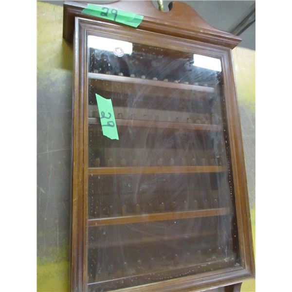GLASS DOOR CABINET (APPROX. 26 X 13 X 3.5")