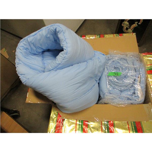 2 BLUE STANDARD QUILTS