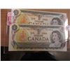 Image 1 : 1973 SET OF CANADA SEQUENTIAL SERIAL NUMBER MINT $1 BILLS
