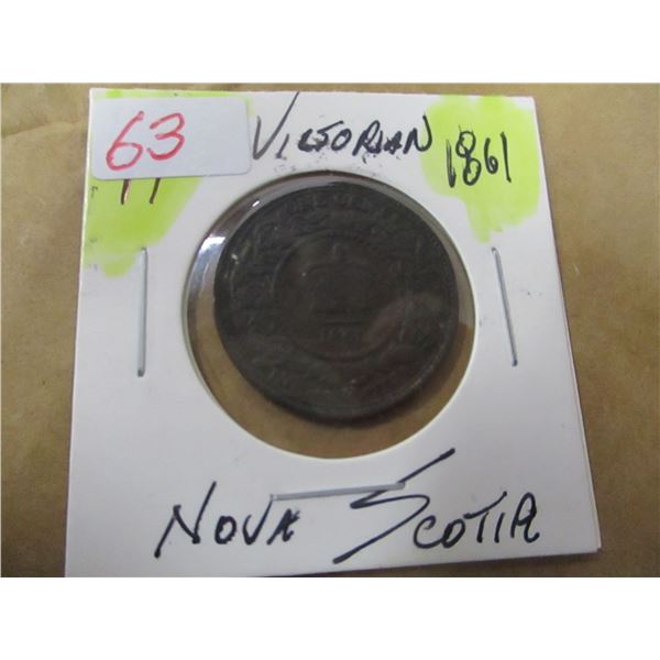 1861 VICTORIAN NOVA SCOTIA LARGE PENNY