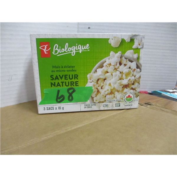 SHELF PULLS (AS IS):  MICROWAVE POPCORN (3 X 81G BAGS) - BOX
