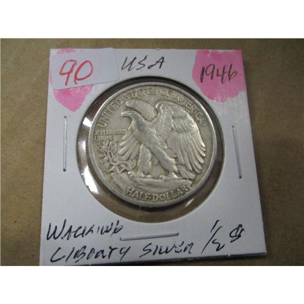 1946 USA WALKING LIBERTY SILVER HALF DOLLAR