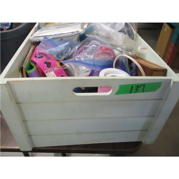 ESTATE:  BOX C/W CRAFT SUPPLIES