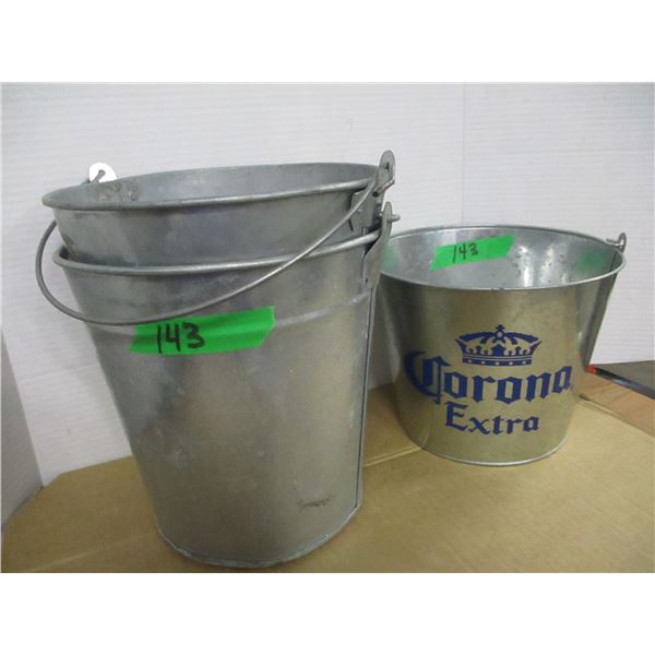 ESTATE:  2 GALVANIZED PAIL, CORONA PAIL