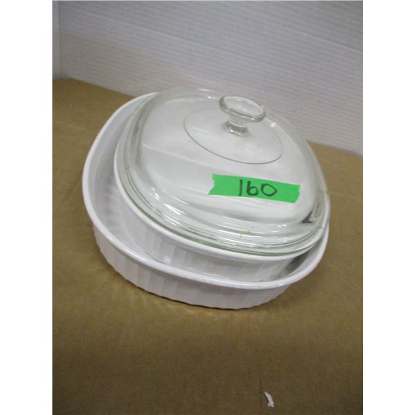 ESTATE:  2 CORNINGWARE DISHES & 1 LID