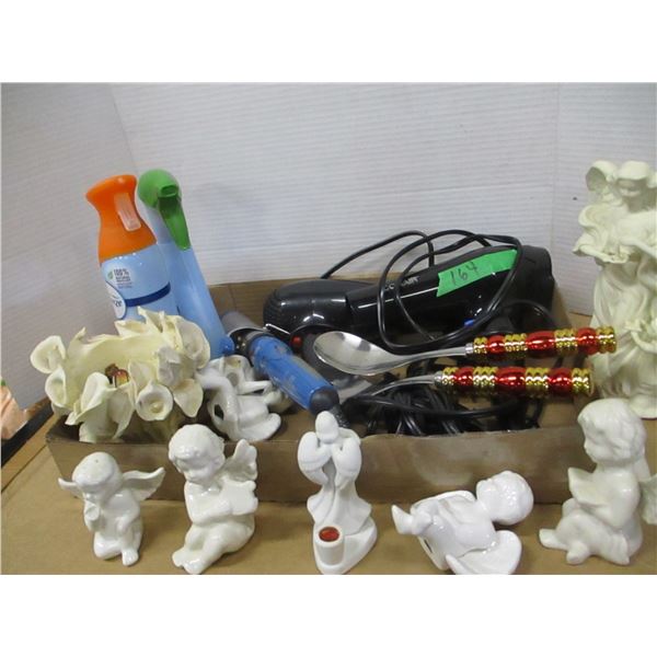 ESTATE:  FLAT C/W ORNAMENTS, HAIR DRYER, ETC