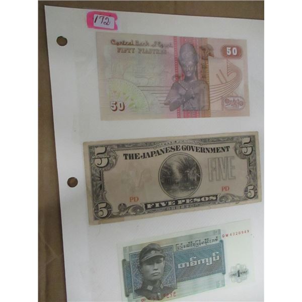 STOCK SHEET OF WORLD CURRANCY BANK NOTES