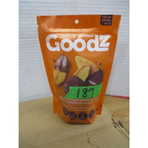 SHELF PULLS (AS IS):  CHOCOLATE DIPPED MANGO SLICES (120G) - BAG