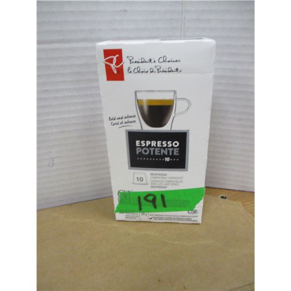 SHELF PULLS (AS IS):  EXPRESSO COFFEE CAPSULES (10) - PACKAGE