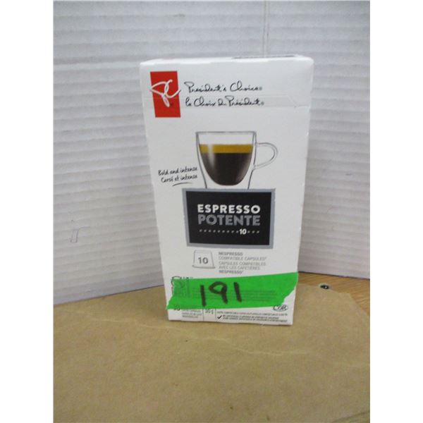 SHELF PULLS (AS IS):  EXPRESSO COFFEE CAPSULES (10) - PACKAGE