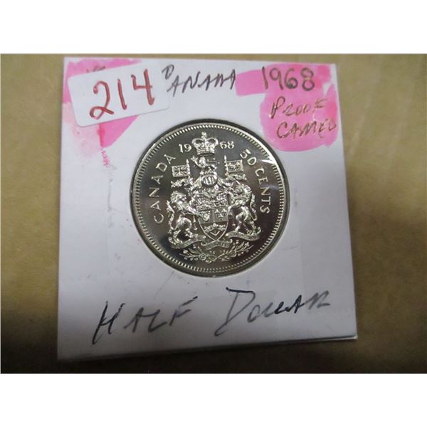 1968 PROOF CAMEO CANADA HALF DOLLAR