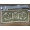 Image 2 : 1923 DOMINION OF CANADA BLACK SEAL $2 BILL (GRADED CHOICE FINE - RIGHT EDGE TRIMMED)