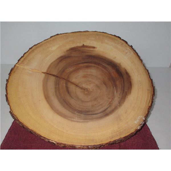 WOODEN SLAB LAZY SUSAN (APPROX. 13" D)