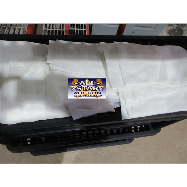 3 WHITE SHEAR CURTAINS (APPROX. 40 X 80")