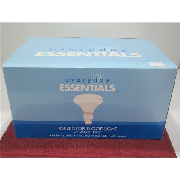 ESTATE/NEW:  EVERYDAY ESSENTIALS REFLECTOR FLOODLIGHTS (6 X 65 WATT) - BOX