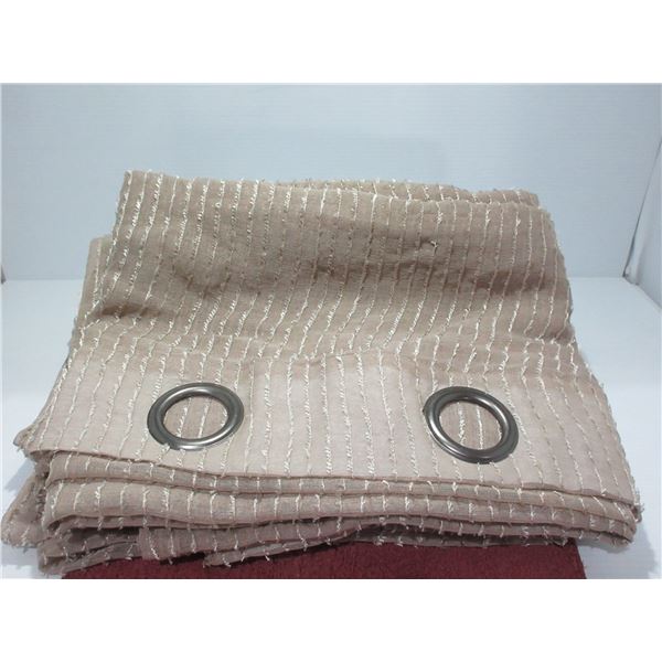 3 BEIGE CURTAIN PANELS (APPROX. 40 X 80")