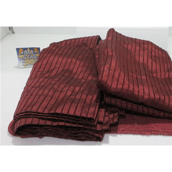 2 BURGUNDY TEXTURED VALENCES