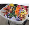 Image 1 : Bin of Fake flowers & Small Garbage Can