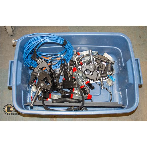 BAILIFF SEIZED: TOTE OF SPRING AND RATCHET CLAMPS