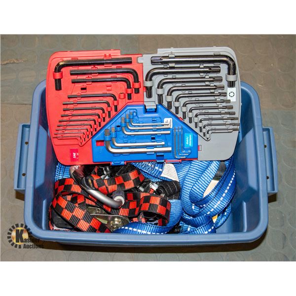 BAILIFF SEIZED: LOT OF TOOLS INCL RATCHET STRAPS
