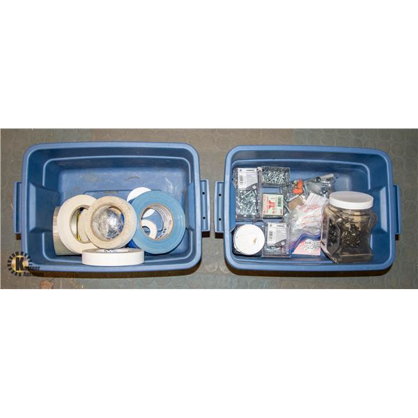 BAILIFF SEIZED: 2 TOTES OF TAPE AND SCREWS