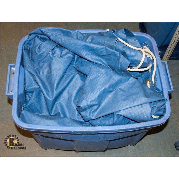 BAILIFF SEIZED: LARGE BLUE TARP WITH PARACORD