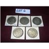 Image 1 : (5) 1921 Morgan silver dollars