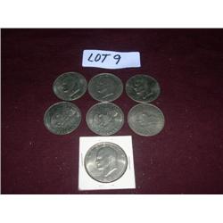 (4) 1971, (2) 1972, (1) 1970, Eisenhower Silver Dollar