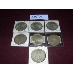 (7) 1922 PEACE SILVER DOLLARS