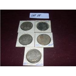 (2) 1885, (3) 1887, MORGAN SILVER DOLLARS