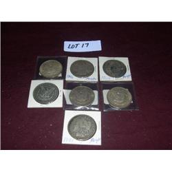 (2) 1891, (2) 1896, (1) 1894, (1) 1992, (1) 1890, MORGAN SILVER DOLLARS