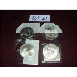 (1) 2001, (2) 2002, (1) 2003, AMERICAN EAGLE SILVER DOLLARS