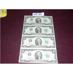 (1) UNCUT SHEET $2 BILLS