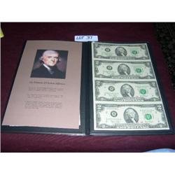 (1) UNCUT SHEET $2 BILLS