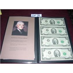 (1) UNCUT SHEET $2 BILLS