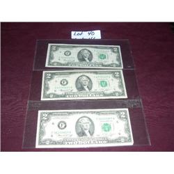 (3) $2 BILLS
