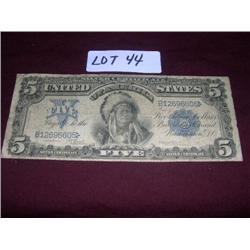 1899 CHIEF ONEPAPA 5 DOLLAR GOLD CERTIFICATE