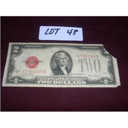 1923 RED SEAL $2 DOLLAR BILL