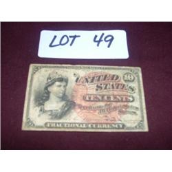 1863 10 CENT FRACTIONAL CURRENCY