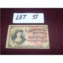 1863 10 CENT FRACTIONAL CURRENCY