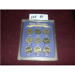 NINE DECADES OF AMERICAN NICKELS 1910-1990