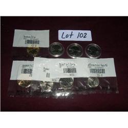 UNCIR COINS SACAGAWEA DOLLAR,  MAINE 2003, MISS 2003 ST QTRS, 2004D JEFFERSON NICKEL