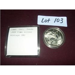 1989 UNCIR PANDA .999 FINE SILVER
