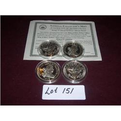 (4) KING OF SILVER DOLLARS SILVER PROOF