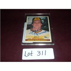 DENNIS RASMUSSEN SIGNED CARD  DONRUSS