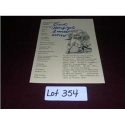 DANTE LAVELLI AUTOGRAPHED CARD