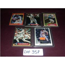 ROOKIE CARDS - F THOMAS, R PALMEIRO, R VENTURA, J GONZALEZ